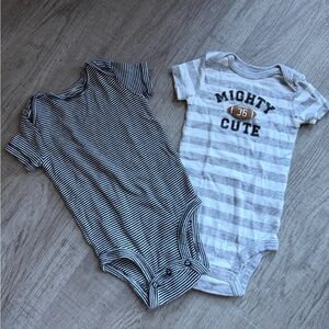 Carter's Black and Gray Striped Onesies